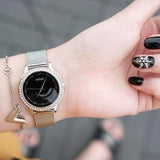  Shop Authentic Guess Chelsea Crystals Black Dial Silver Mesh Bracelet Watch For Women  - W0647L5 - Luxxuri