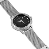  Shop Authentic Guess Chelsea Crystals Black Dial Silver Mesh Bracelet Watch For Women  - W0647L5 - Luxxuri