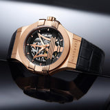  Shop Authentic Maserati Potenza Automatic Rose Gold Dial Black Leather Strap Watch For Men - R8821108002 - Luxxuri