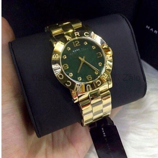  Shop Authentic Marc Jacobs Amy Green Dial Gold Steel Strap Watch for Women - MBM8609 - Luxxuri