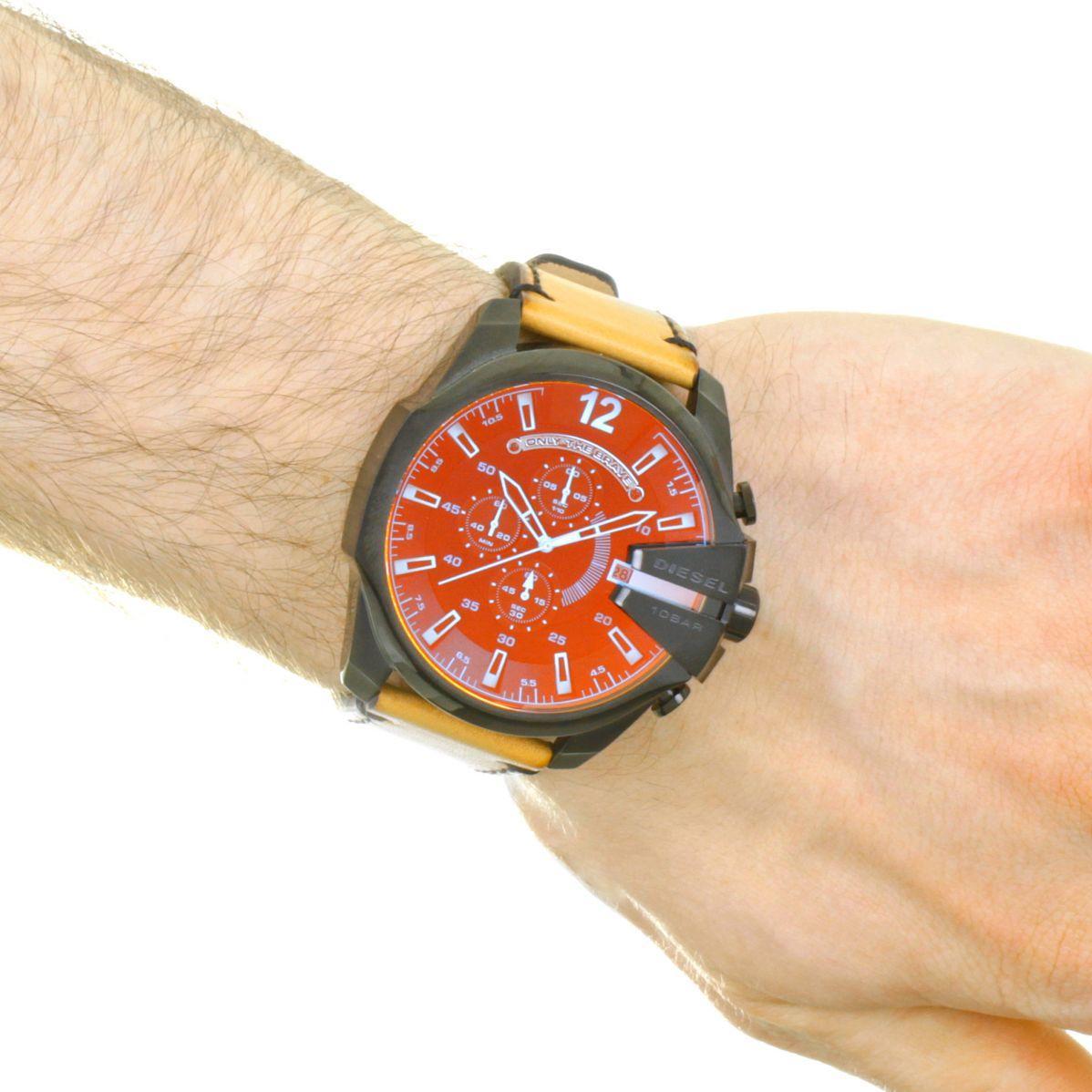  Shop Authentic Diesel Mega Chief Chronograph Copper Dial Brown Leather Strap Watch For Men - DZ4476 - Luxxuri