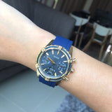  Shop Authentic Guess Catalina Blue Gold Tone Blue Silicone Strap Watch For Women - W0562L2 - Luxxuri