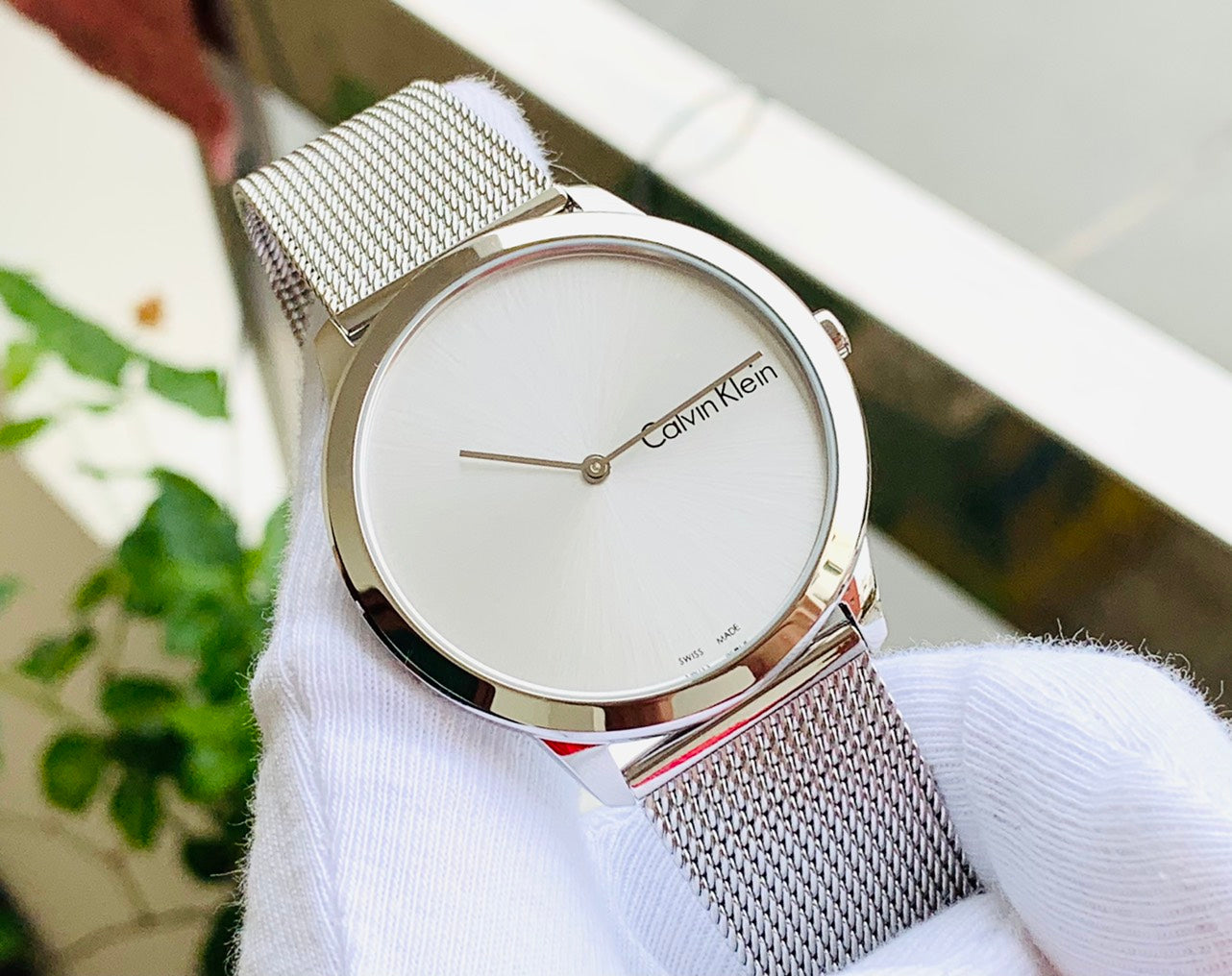  Shop Authentic Calvin Klein Minimal Silver Dial Silver Mesh Bracelet Watch for Men - K3M211Y6 - Luxxuri