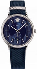  Shop Authentic Versace Manifesto Quartz Blue Dial Blue Leather Strap Watch For Men - VBQ01017 - Luxxuri