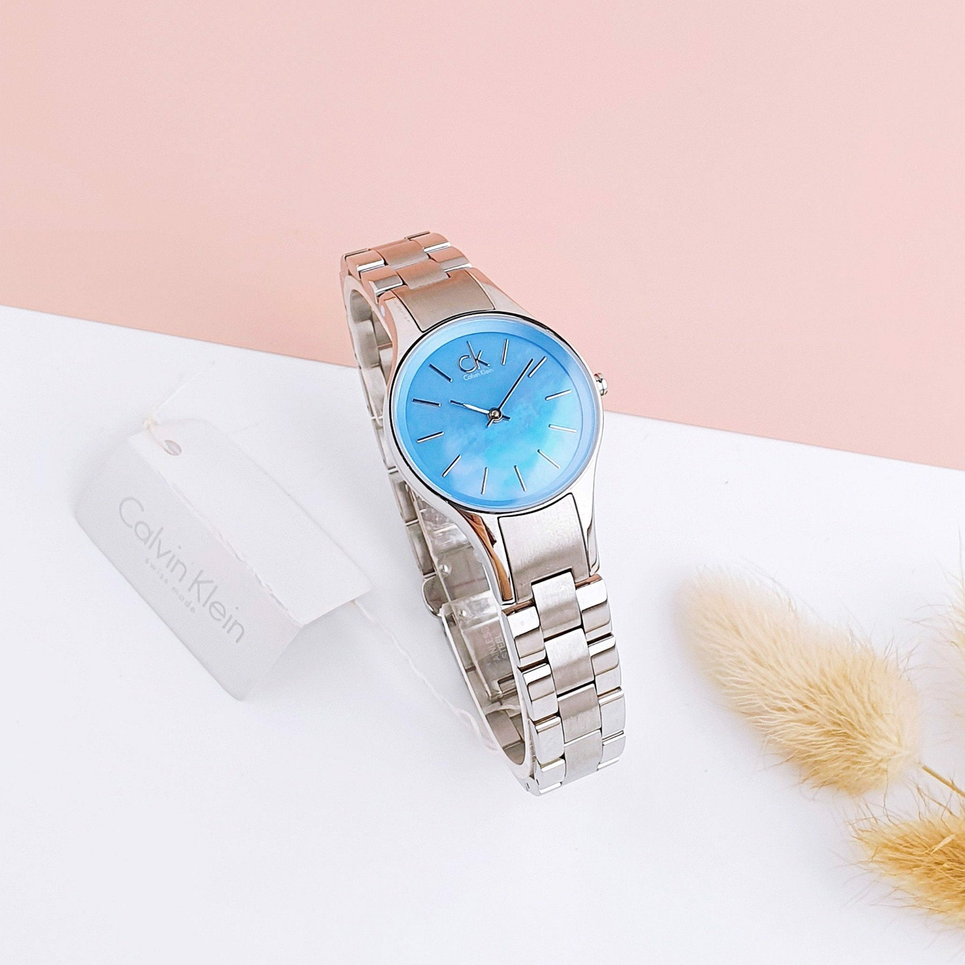  Shop Authentic Calvin Klein Simplicity Blue Dial Silver Steel Strap Watch for Women - K432314N - Luxxuri
