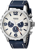  Shop Authentic Fossil Nate Chronograph White Dial Blue Leather Strap Watch for Men - JR1480 - Luxxuri