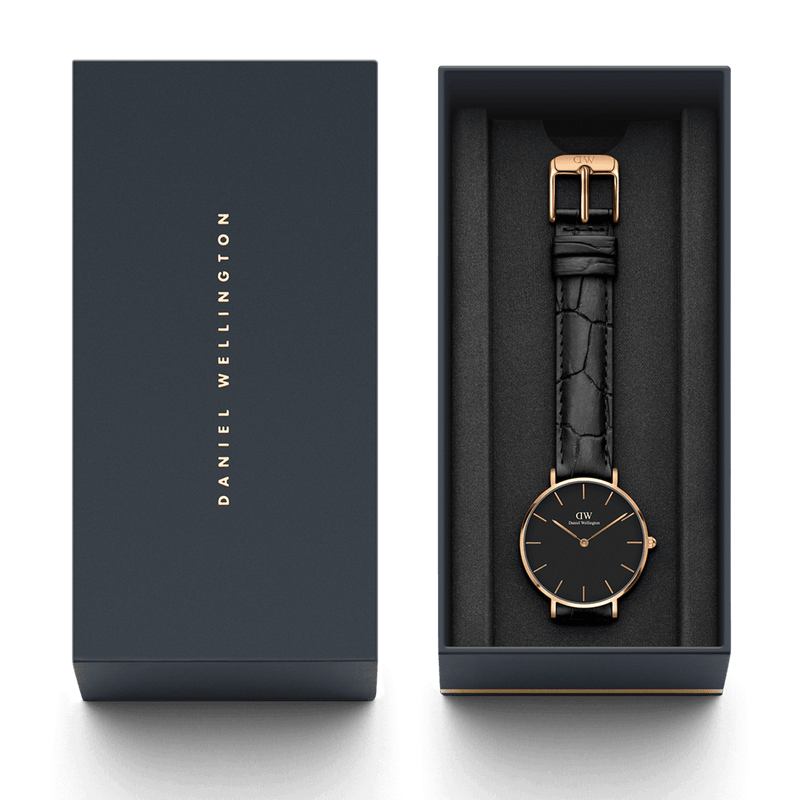  Shop Authentic Daniel Wellington Classic Petite Reading Black Dial Black Leather Strap Watch For Women - DW00100223 - Luxxuri