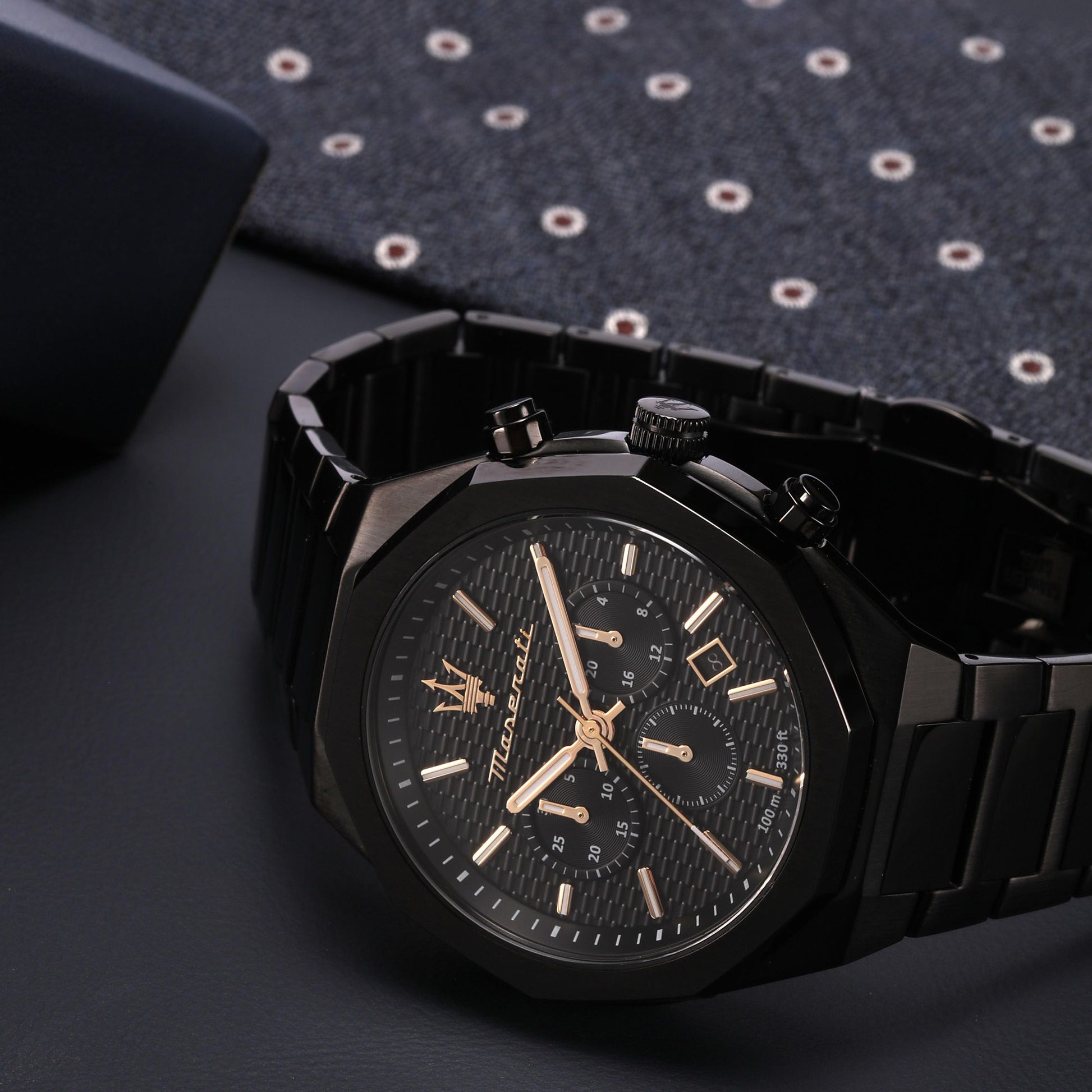  Shop Authentic Maserati Stile Chronograph Black Dial Black Steel Strap Watch For Men - R8873642005 - Luxxuri