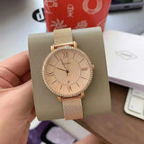  Shop Authentic Fossil Jacqueline Quartz Rose Gold Dial Rose Gold Mesh Strap Watch for Women - ES4628 - Luxxuri