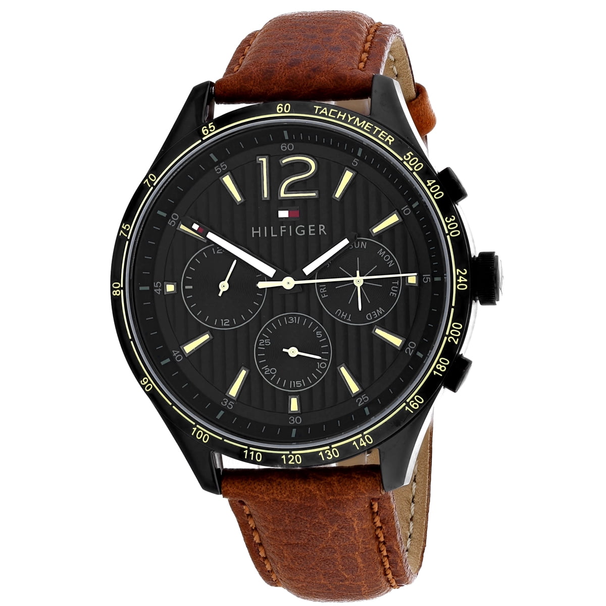  Shop Authentic Tommy Hilfiger Gavin Chronograph Quartz Black Dial Brown Leather Strap Watch for Men - 1791470 - Luxxuri