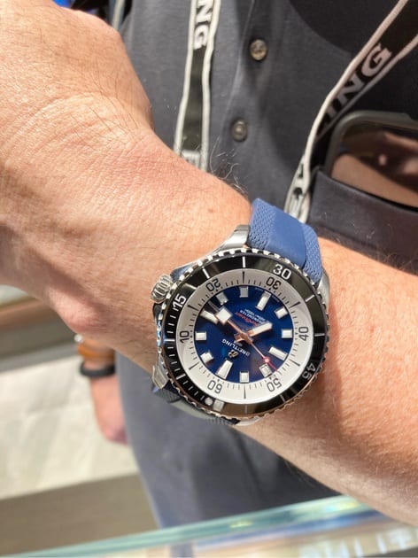  Shop Authentic Breitling Superocean Automatic 44 Blue Dial Blue Rubber Strap Watch for Men - A17376211C1S1 - Luxxuri