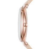  Shop Authentic Fossil Jacqueline Three Hand Mother of Pearl Dial Pink Leather Strap Watch for Women - ES4671 - Luxxuri