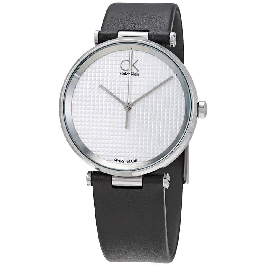  Shop Authentic Calvin Klein Sight Silver Dial Black Leather Strap Watch for Men - K1S21120 - Luxxuri