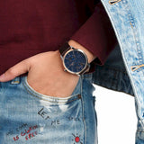  Shop Authentic Tommy Hilfiger Hunter Blue Dial Brown Leather Strap Watch for Men - 1791605 - Luxxuri