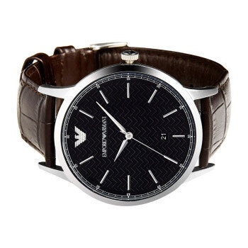  Shop Authentic Emporio Armani Renato Quartz Black Dial Brown Leather Strap Watch For Men - AR11187 - Luxxuri