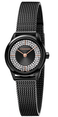  Shop Authentic Calvin Klein Minimal Diamonds Black Dial Black Mesh Bracelet Watch for Women - K3M2342R - Luxxuri