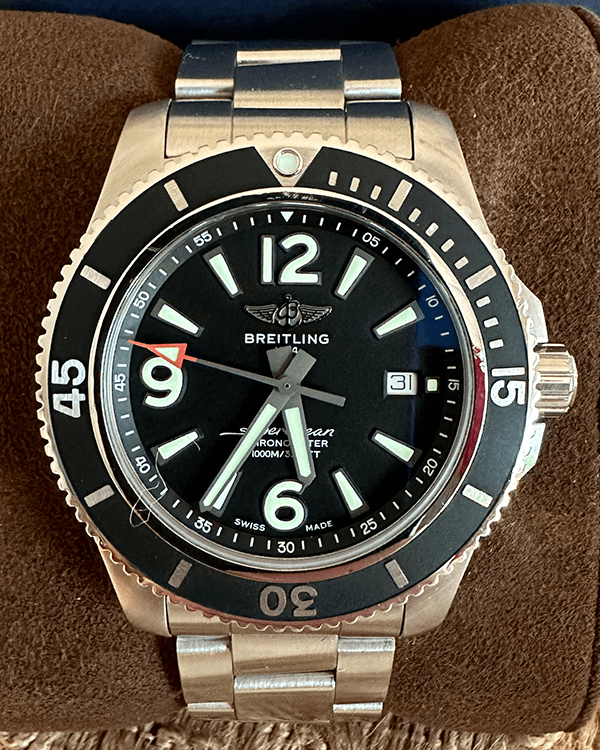  Shop Authentic Breitling Superocean Automatic 44mm Black Dial Silver Steel Strap Watch for Men - A17367D71B1A1 - Luxxuri