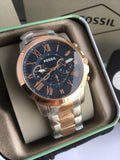  Shop Authentic Fossil Grant Chronograph Blue Dial Two Tone Steel Strap Watch for Men - FS5024 - Luxxuri