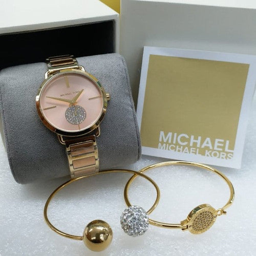  Shop Authentic Michael Kors Portia Rose Gold Dial Two Tone Steel Strap Watch for Women - MK3706 - Luxxuri