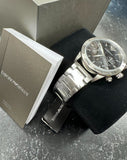  Shop Authentic Emporio Armani Mario Chronograph Black Dial Silver Steel Strap Watch For Men - AR11241 - Luxxuri