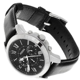  Shop Authentic Fossil Grant Chronograph Black Dial Black Leather Strap Watch for Men - FS4812 - Luxxuri