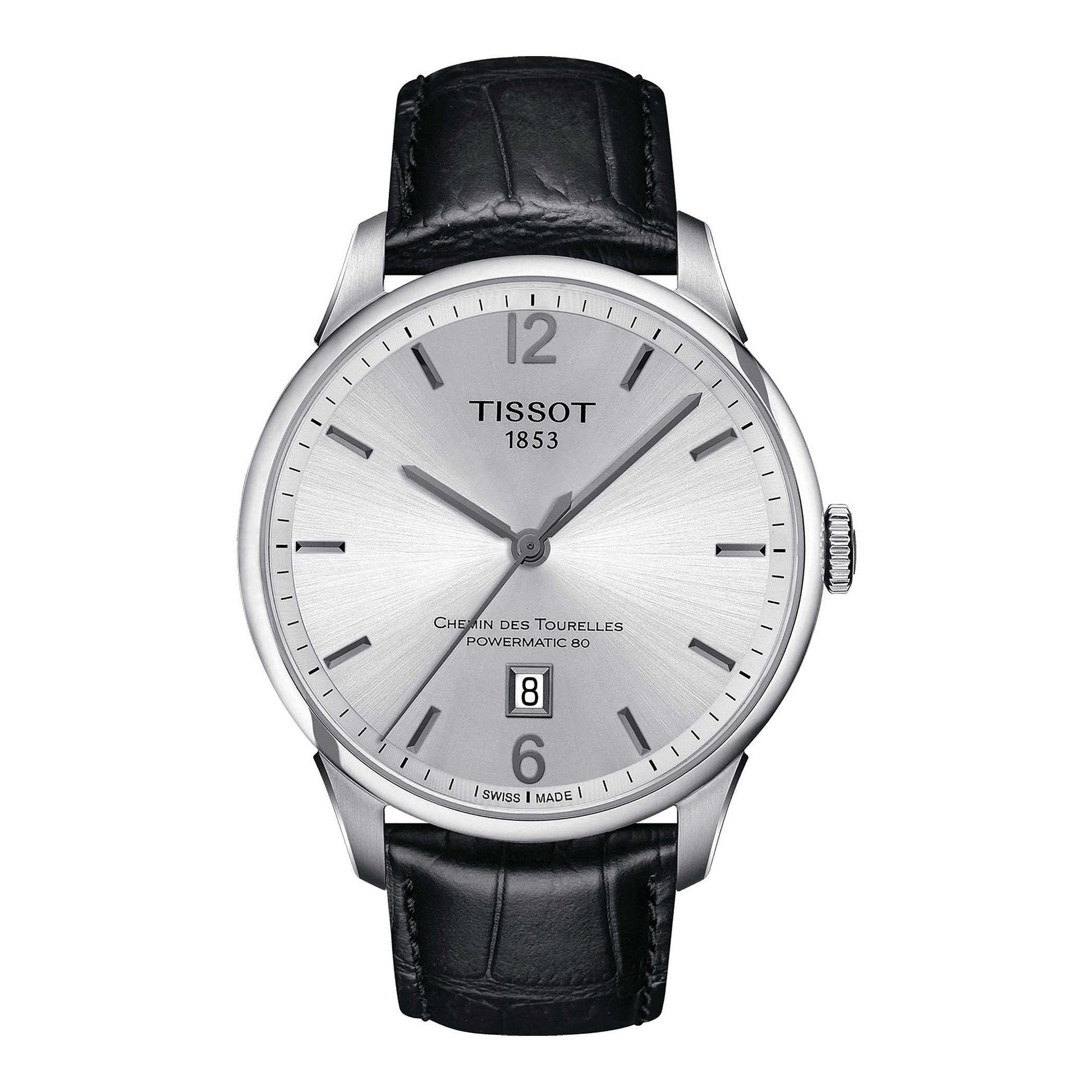  Shop Authentic Tissot Chemin Des Tourelles Powermatic 80 Silver Dial Black Leather Strap Watch For Men - T099.407.16.037.00 - Luxxuri