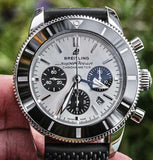  Shop Authentic Breitling Superocean Heritage B01 Chronograph 44 Silver Dial Black Mesh Bracelet Watch for Men - AB0162121G1S1 - Luxxuri