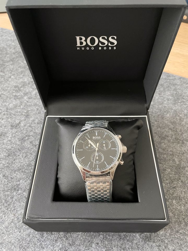  Shop Authentic Hugo Boss Companion Black Dial Silver Steel Strap Watch for Men - 1513652 - Luxxuri