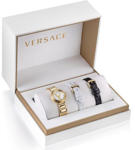  Shop Authentic Versace Mini Virtus Quartz White Dial Gold Steel Strap Watch For Men - VET300221 - Luxxuri