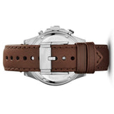  Shop Authentic Fossil Wakefield Chronograph White Dial Brown Leather Strap Watch for Men - CH2943 - Luxxuri