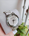  Shop Authentic Michael Kors Kinley Diamond Pave Silver Dial Silver Steel Strap Watch for Women - MK5996 - Luxxuri