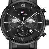  Shop Authentic Tommy Hilfiger Evan Chronograph Quartz Black Dial Black Steel Strap Watch For Men - 1710410 - Luxxuri