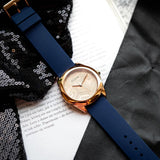  Shop Authentic Guess Cubed Analog Rose Gold Dial Blue Leather Strap Watch For Women - GW0665L2 - Luxxuri