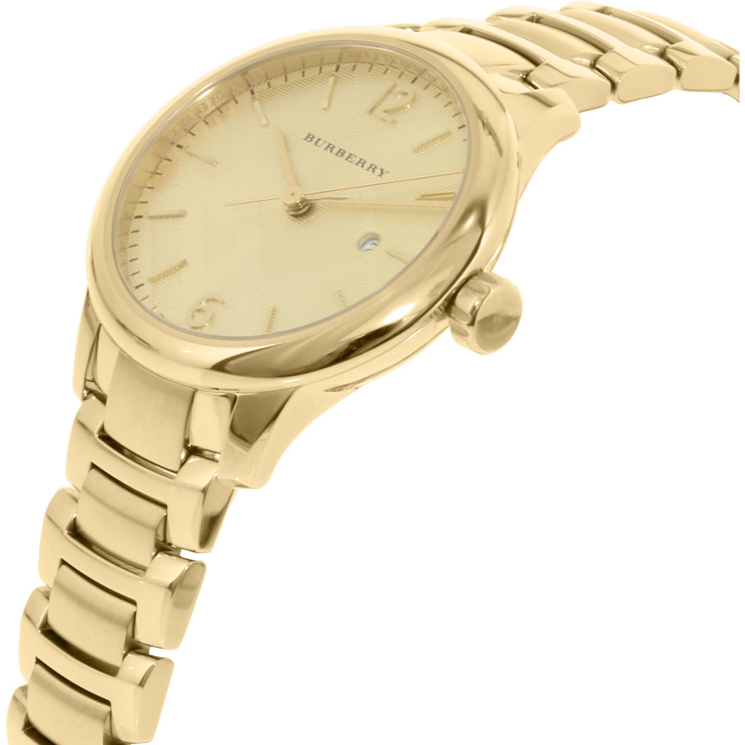  Shop Authentic Burberry The Classic Champagne Dial Gold Steel Strap Watch for Women - BU10109 - Luxxuri