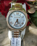  Shop Authentic Michael Kors Bryn Quartz Blue Dial Two Tone Steel Strap Watch For Women - MK6136 - Luxxuri