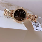  Shop Authentic Michael Kors Mini Darci Quartz Black Dial Gold Steel Strap Watch For Women - MK3738 - Luxxuri
