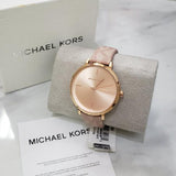  Shop Authentic Michael Kors Jayne Three Hand Rose Gold Dial Pink Leather Strap Watch For Women - MK7130 - Luxxuri
