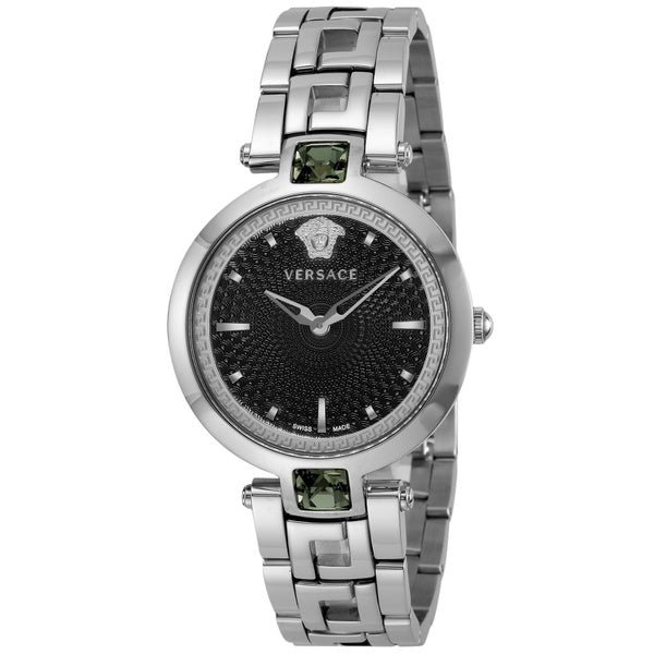 Shop Authentic Versace Crystal Gleam Guilloche  Black Dial Silver Steel Strap Watch for Women - VAN030016 - Luxxuri