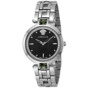  Shop Authentic Versace Crystal Gleam Guilloche  Black Dial Silver Steel Strap Watch for Women - VAN030016 - Luxxuri
