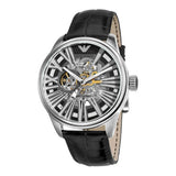  Shop Authentic Emporio Armani Meccanico Automatic Black Dial Leather Strap Watch For Men - AR4629 - Luxxuri