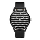  Shop Authentic Marc Jacobs Lidia Stripe Glitz Black Dial Black Leather Strap Watch for Women - MBM1166 - Luxxuri