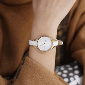  Shop Authentic Calvin Klein Rebel White Grey Dial White Leather Strap Watch for Women - K8P236L6 - Luxxuri