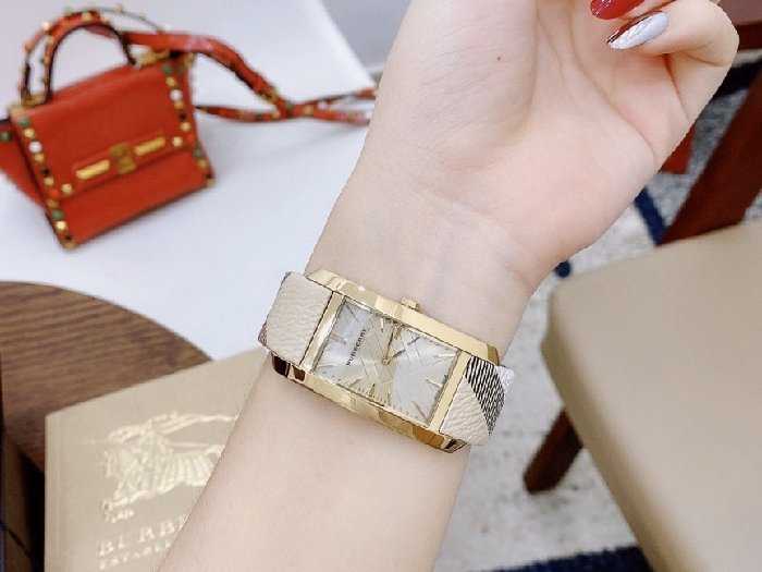  Shop Authentic Burberry The Pioneer Rose Gold Dial Haymarket Brown Leather Strap Watch for Women - BU9408 - Luxxuri