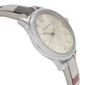  Shop Authentic Burberry The Classic Guilloche Silver Dial Grey Leather Strap Watch for Women - BU10113 - Luxxuri