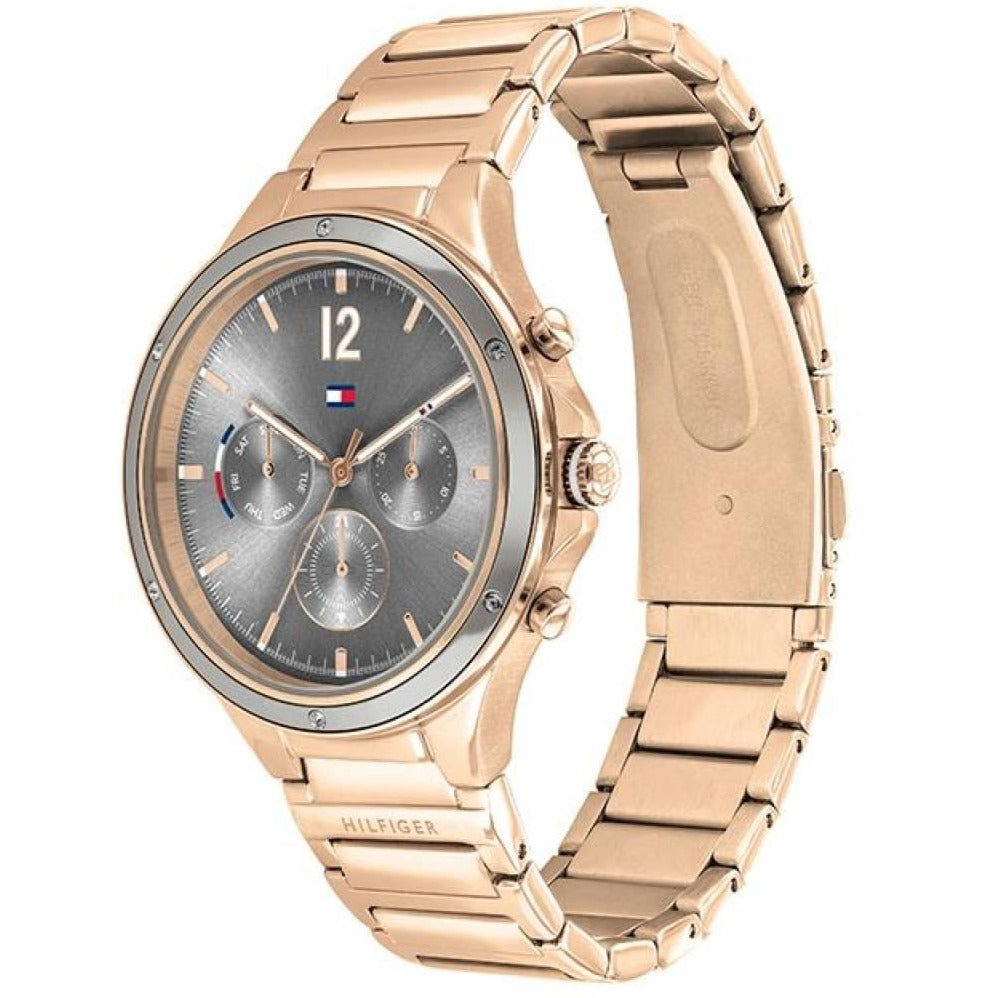  Shop Authentic Tommy Hilfiger Eve Chronograph Quartz Grey Dial Rose Gold Steel Strap Watch For Women - 1782277 - Luxxuri