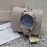  Shop Authentic Michael Kors Lexington Chronograph Blue Dial Silver Steel Strap Watch For Women - MK7215 - Luxxuri