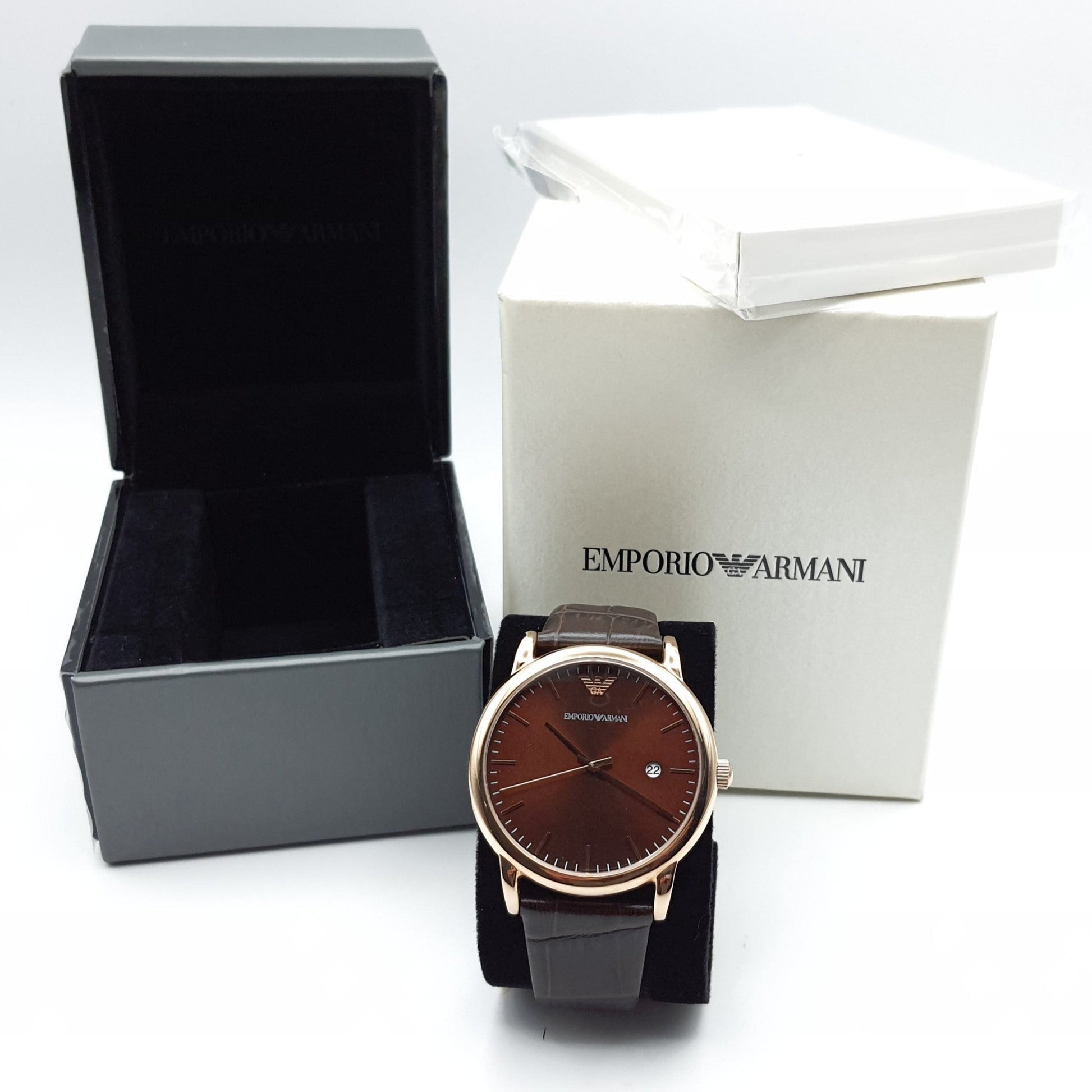  Shop Authentic Emporio Armani Luigi Classic Brown Dial Brown Leather Strap Watch For Men - AR2503 - Luxxuri