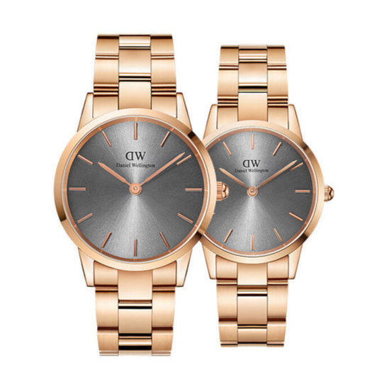  Shop Authentic Daniel Wellington Iconic Link Grey Dial Rose Gold Steel Strap Watch For Women - DW00100332 - Luxxuri