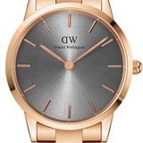  Shop Authentic Daniel Wellington Iconic Link Grey Dial Rose Gold Steel Strap Watch For Women - DW00100332 - Luxxuri