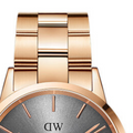  Shop Authentic Daniel Wellington Iconic Link Grey Dial Rose Gold Steel Strap Watch For Women - DW00100332 - Luxxuri